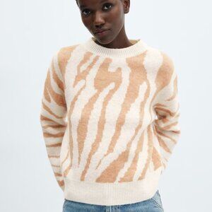 NWOT MANGO Animal Print Knit Jersey S